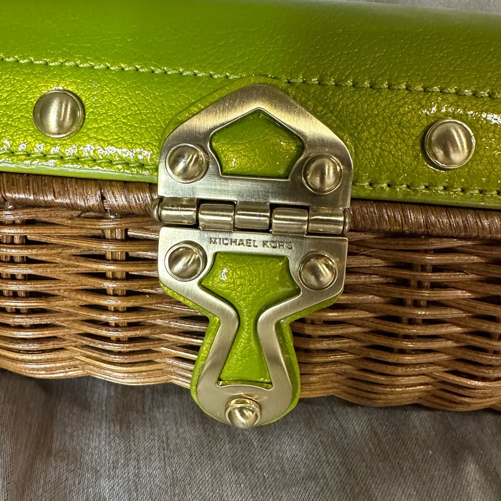 Michael Kors Green and Brown Wicker Bag - Picture 2 of 7